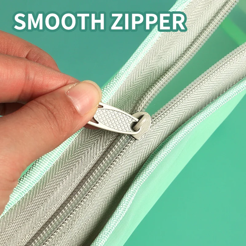 HUAJIE Large-Capacity A4 Document Organizer - Durable Nylon Double-Layer File Bag with Zipper, Ideal for Office & School Papers