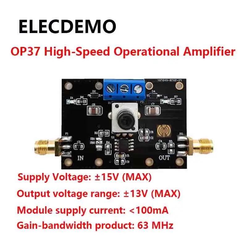 

The OP37 low-noise, high-precision op amp module has a temperature drift of 0.4μV/°C and an open-loop gain of 117dB
