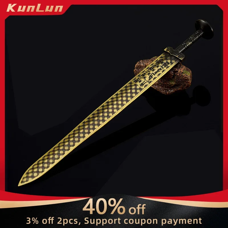 30cm Rei Gou Jian ‌   Modelo de artesanato em liga, espadas famosas da china antiga, ornamentos de mesa colecionáveis, brinquedos katana de aço real, presente para meninos