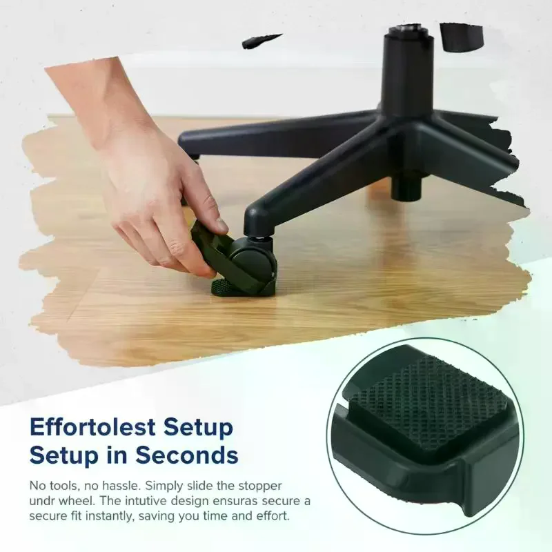 Rubber Caster Wheel Stopper for Office Chair Furniture Anti Slip Pad Provides Stability for Home Office Environment