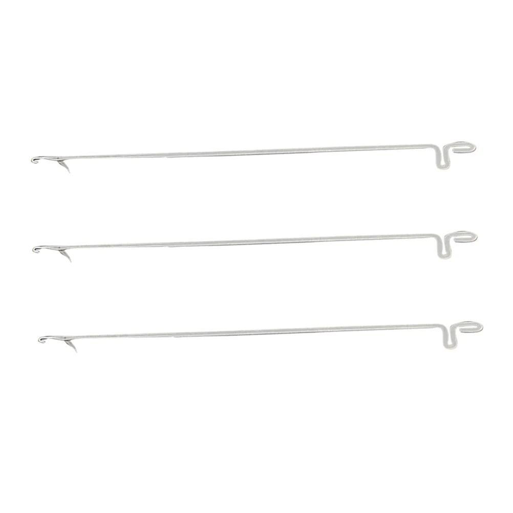 3pcs Stainless Steel Three-Way Crochet Bracelet Needles Loop Hook Tool Handmade Beading Tool for DIY Handcraft (Silver)