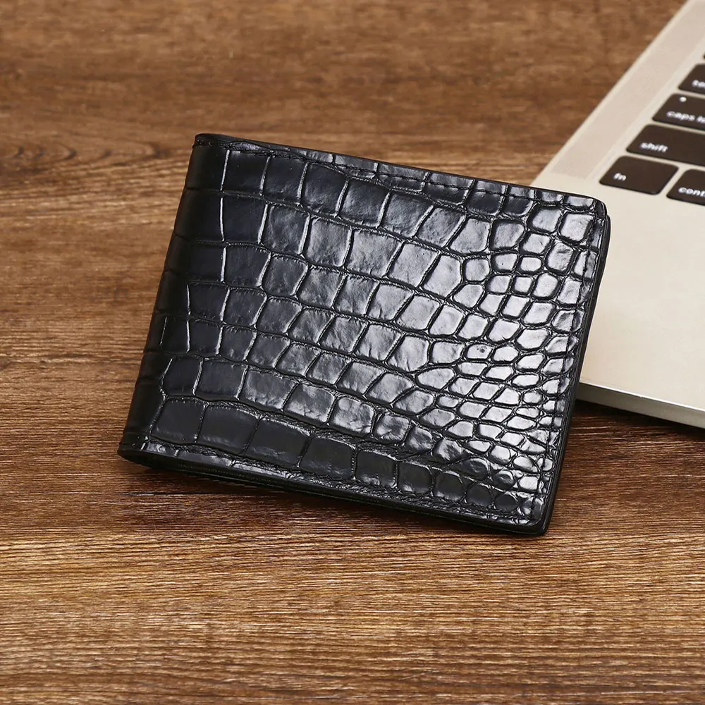 New Version Actuals Crocodile Pattern Leather Wallet Driver’s License Holder Business Coin Purse for Men