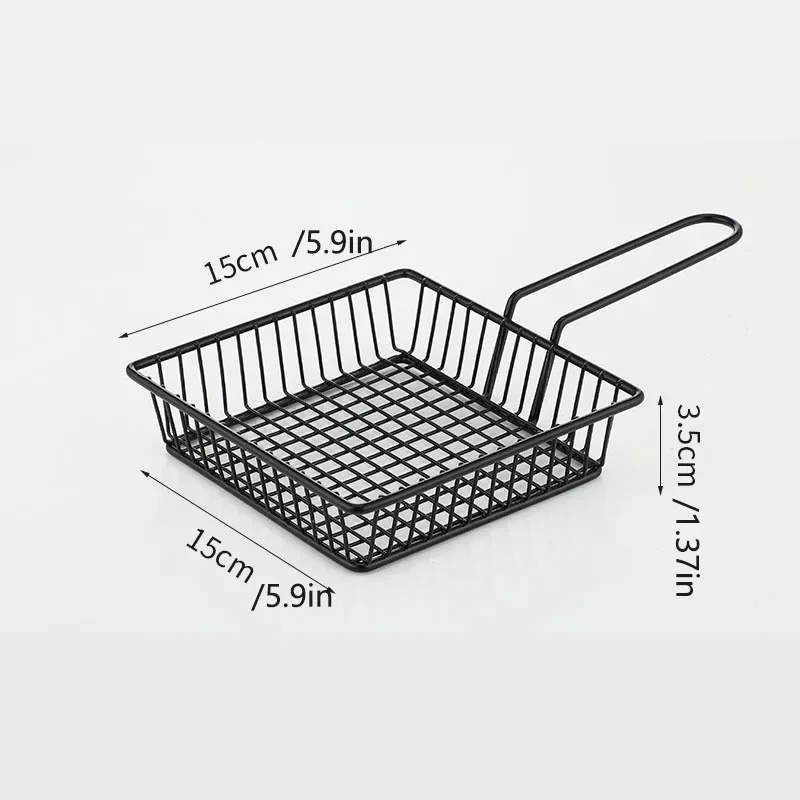 1PC Restaurant French Fries Rack Snack Basket American Creative Stainless Steel Fried Chicken Fried Food Chicken Wings Leg Plate