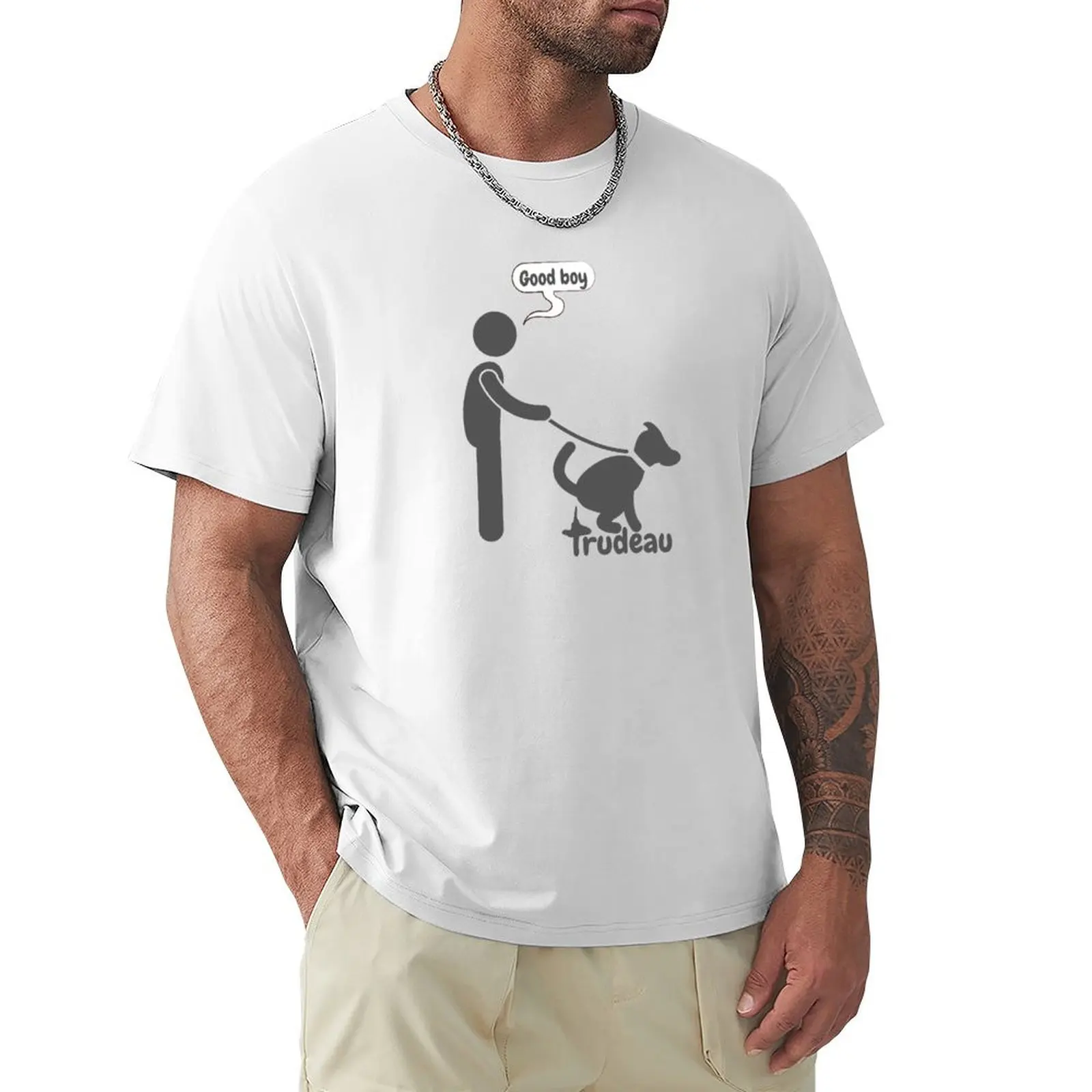 Trudeau Dog 2 T-Shirt summer clothes oversized animal prinfor boys oversizeds men graphic t shirts