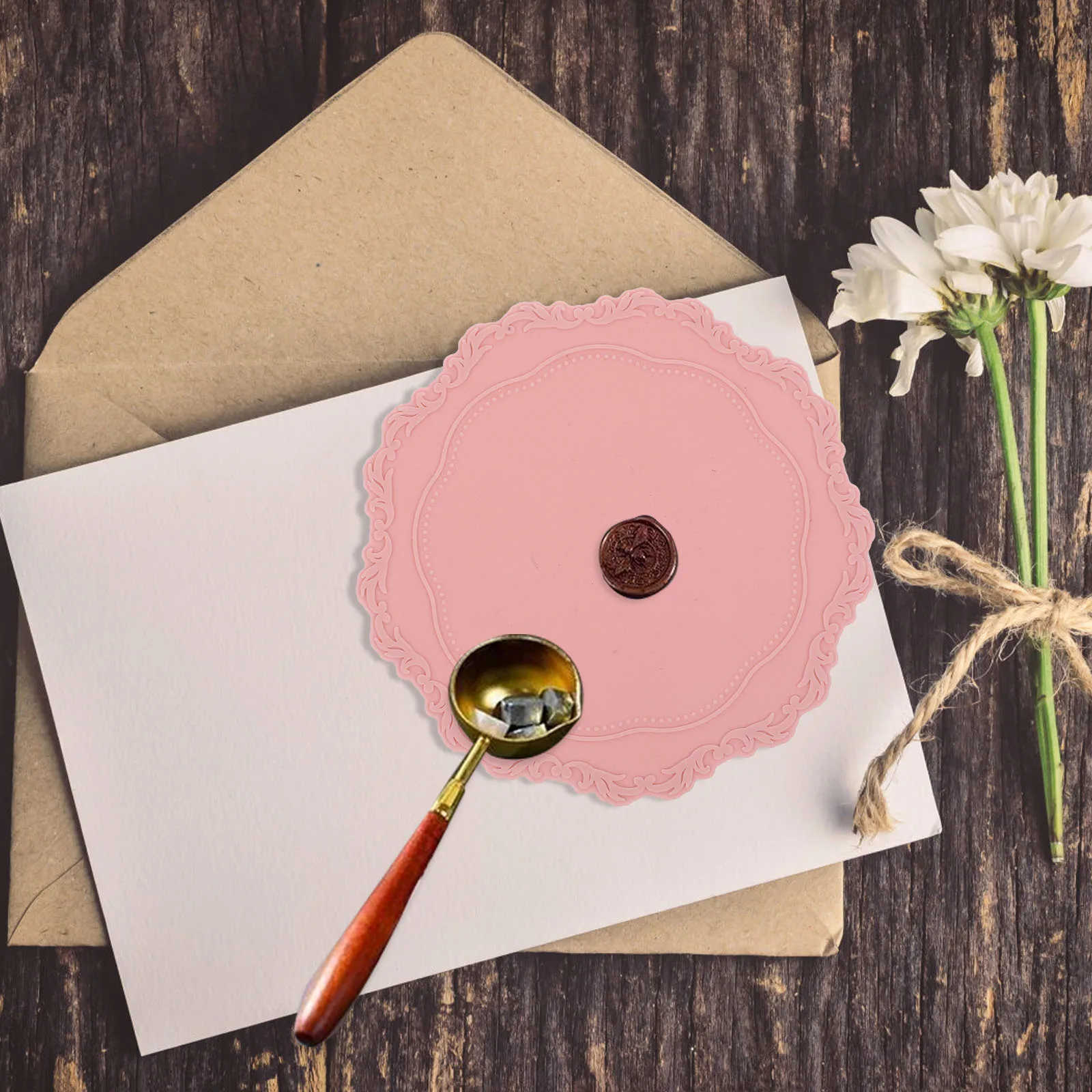 

2pcs Silicone Wax Seal Pad Double Sided Heat Resistant For Diy Envelope Sealing Craft Wax Supplies Reusable Seal Pads Home