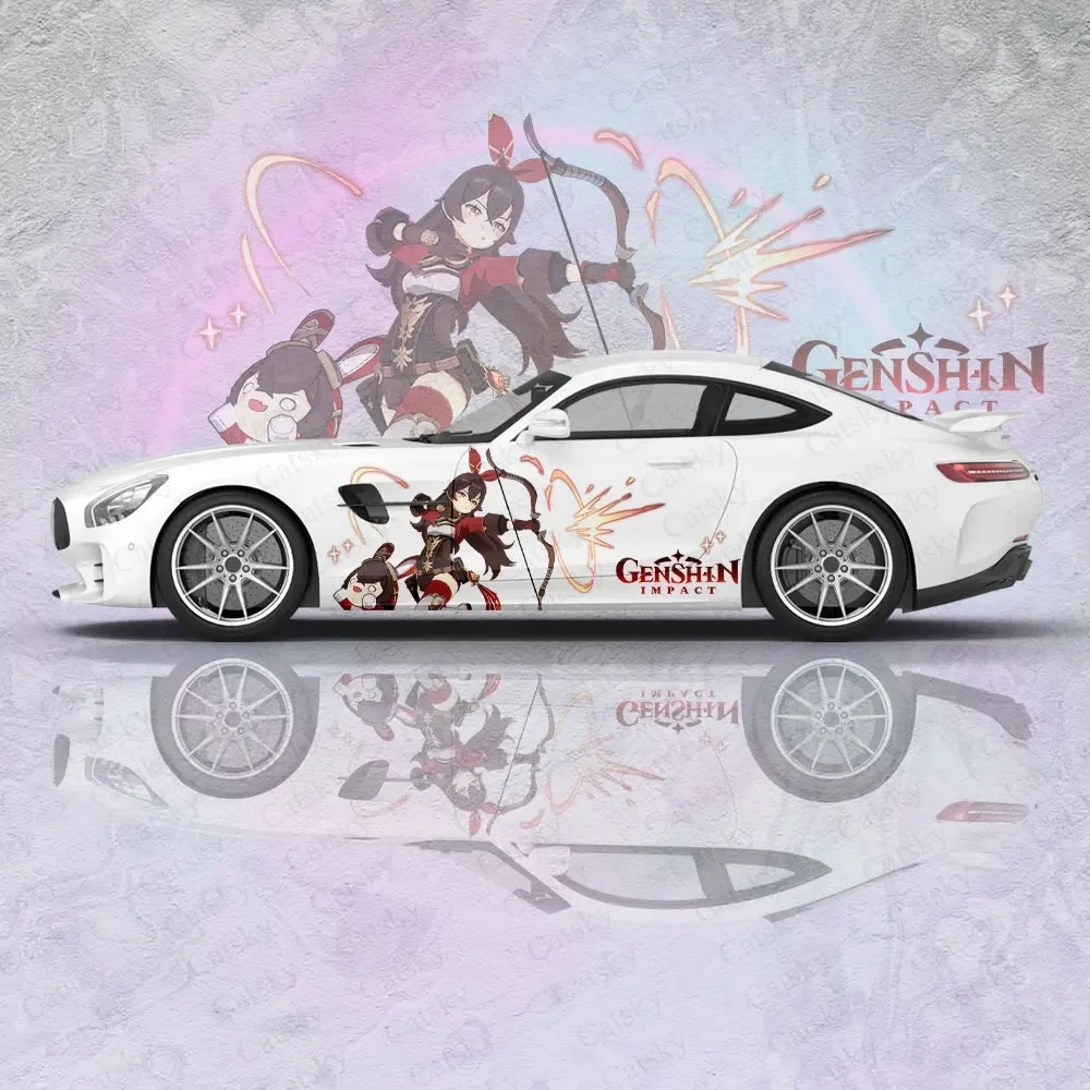 Amber Genshin Impact animal Car Decal Protective Film Vinyl Racing Side Graphics Wrap Accessories Spray Paint auto Stickers