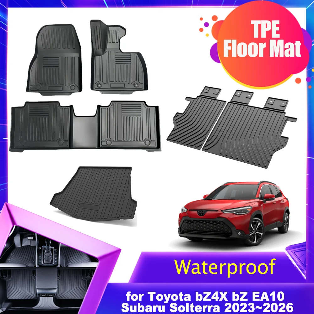 

Car Floor Mat for Toyota bZ4X bZ EA10 Subaru Solterra 2023~2026 TPE Liner Trunk Pad Waterproof Non-slip Protector Accessories