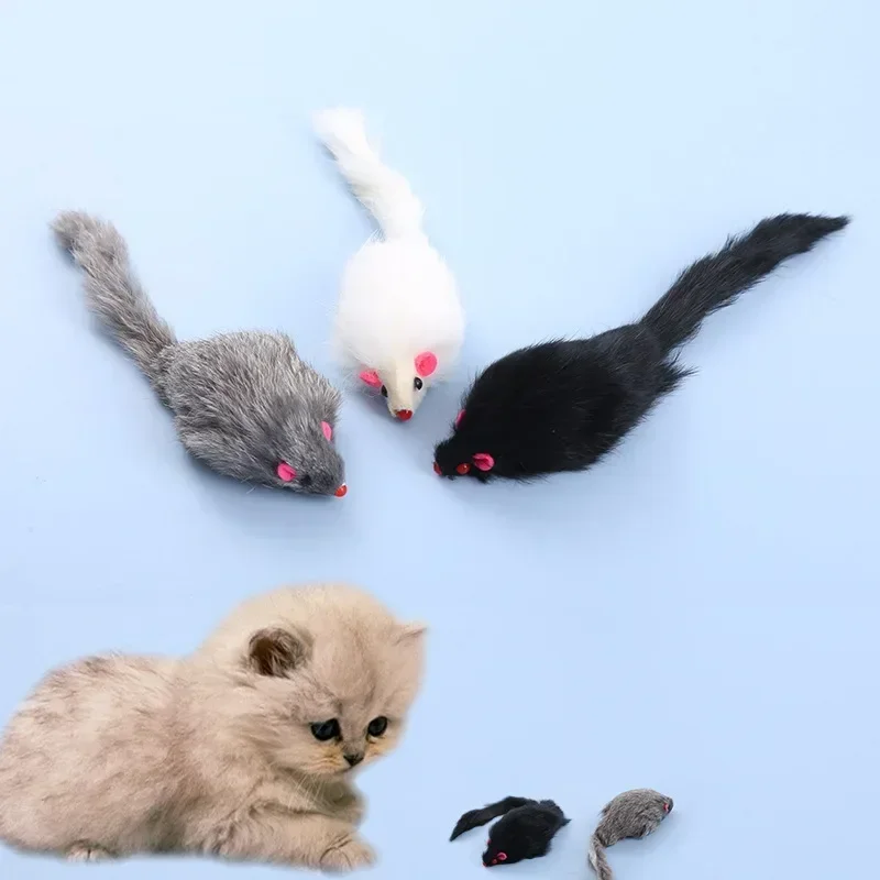 Funny Plush Simulation Mouse Interactive Cat Pet Teasing Interactive Toy Supplies False Mouse Kitten Playing Toys 1pc