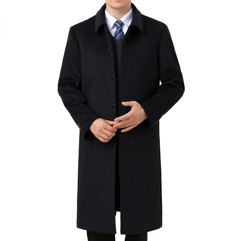 85% Cashmere Coat Men's Long Coats Winter Jacket Men 2023 New in Outwears Thick Business Wool Trenchcoat Male Clothing FCY4965