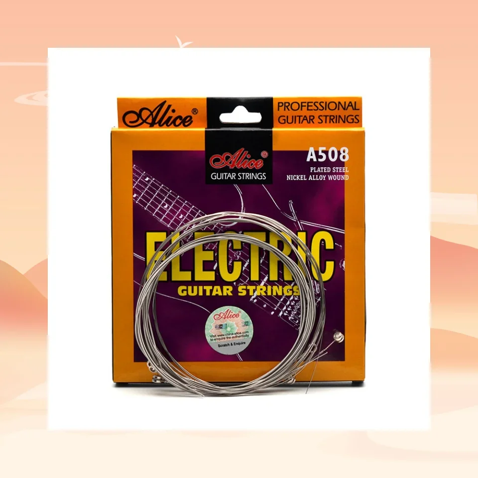 Alice ALICE Ultra Light Electric Guitar String Set A508 Steel Wire Coated Nickel-Plated Silvery Finish 22/24 Grade Strings