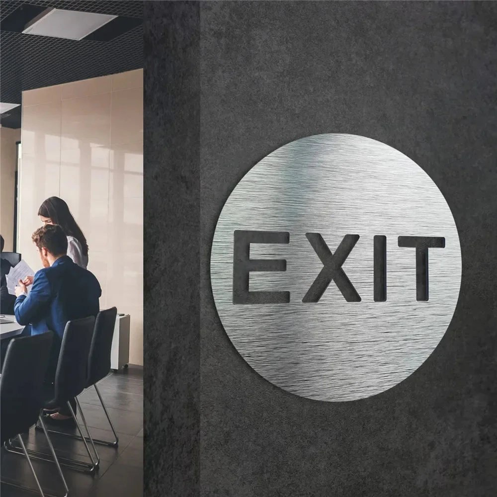 Emergency Exit Sign Exit Signs For Business Office Exit Door Sign Composite Aluminum Board