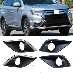 For Mitsubishi Outlander 2016-2018 2019-2021 Front Bumper Fog Light Cover Frame Lamp Bezel Cover Grill Chrome Car Accessories
