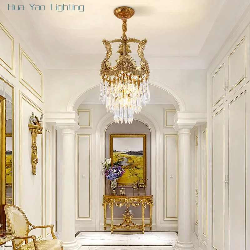 European Vintage Style  Crystal Chandelier Villa Club Hotel Lobby Lighting Project Model Room Crystal Chandelier