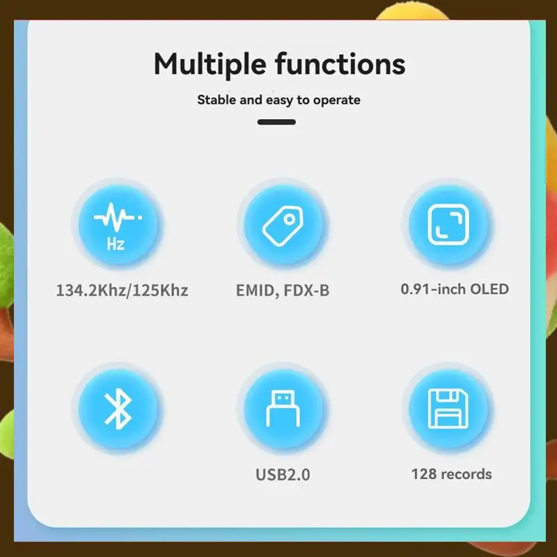 

RFID-считыватель для домашних животных, 134,2 кГц, 125 кГц, двухчастотный сканер чипов для домашних животных, USB + Bluetooth, чип для домашних животных, кошек, собак, бирка для животных, розничная торговля