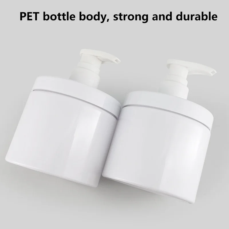 500ml shower gel bottle, hand wash bottle, lotion bottle, transparent white Wide mouthed pressure pump bottle shampoo bottle