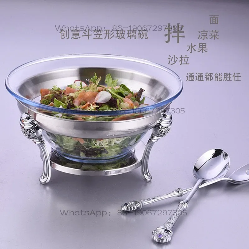 Vegetable cold dish glass fruit plate salad salad crystal eating mix noodles dessert cooking bowl creative high value