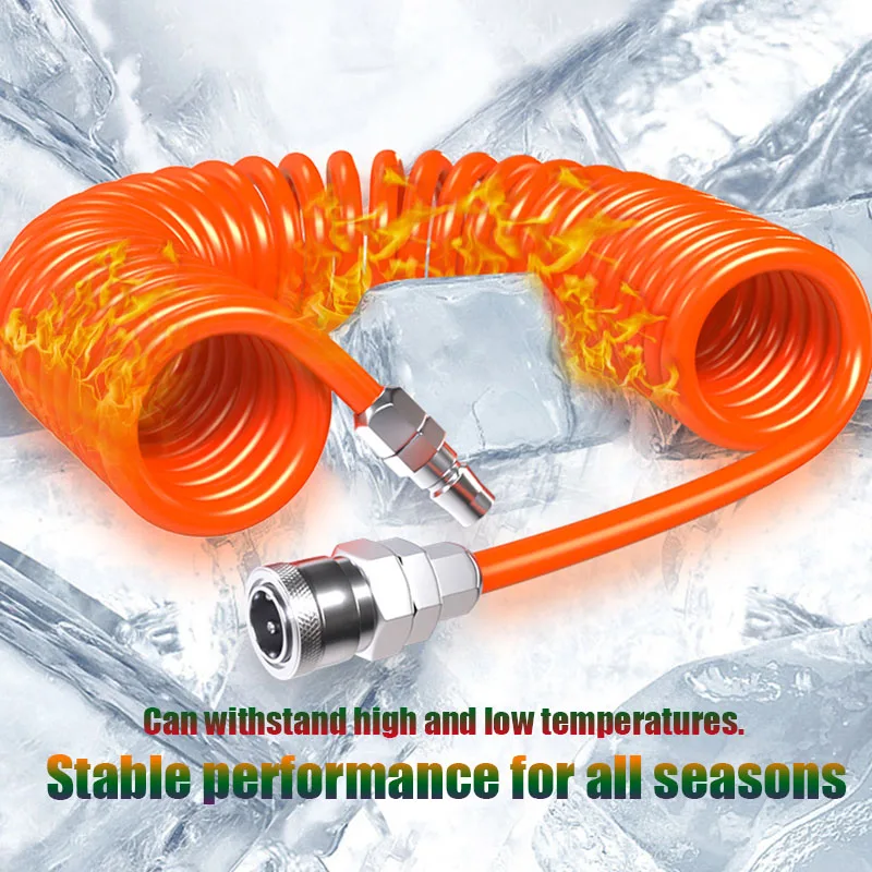 

6/9/12/15M PU Air Compressor Hose Tube Flexible Air Tool With Connector Pneumatic Polyurethane Spring Spiral Pipe With joint