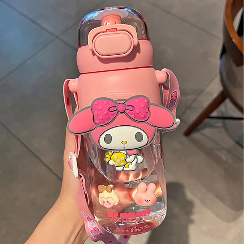 Taza de agua de Hello Kitty para niños, termo de Anime de dibujos animados, My Melody, Tritan, 600ml