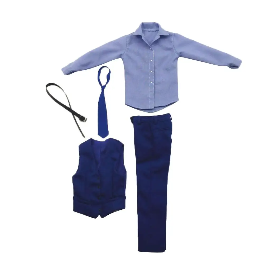 1/6 Male Shirt with Tie And Belt Clothing Kit for 12 Inch Action Figures