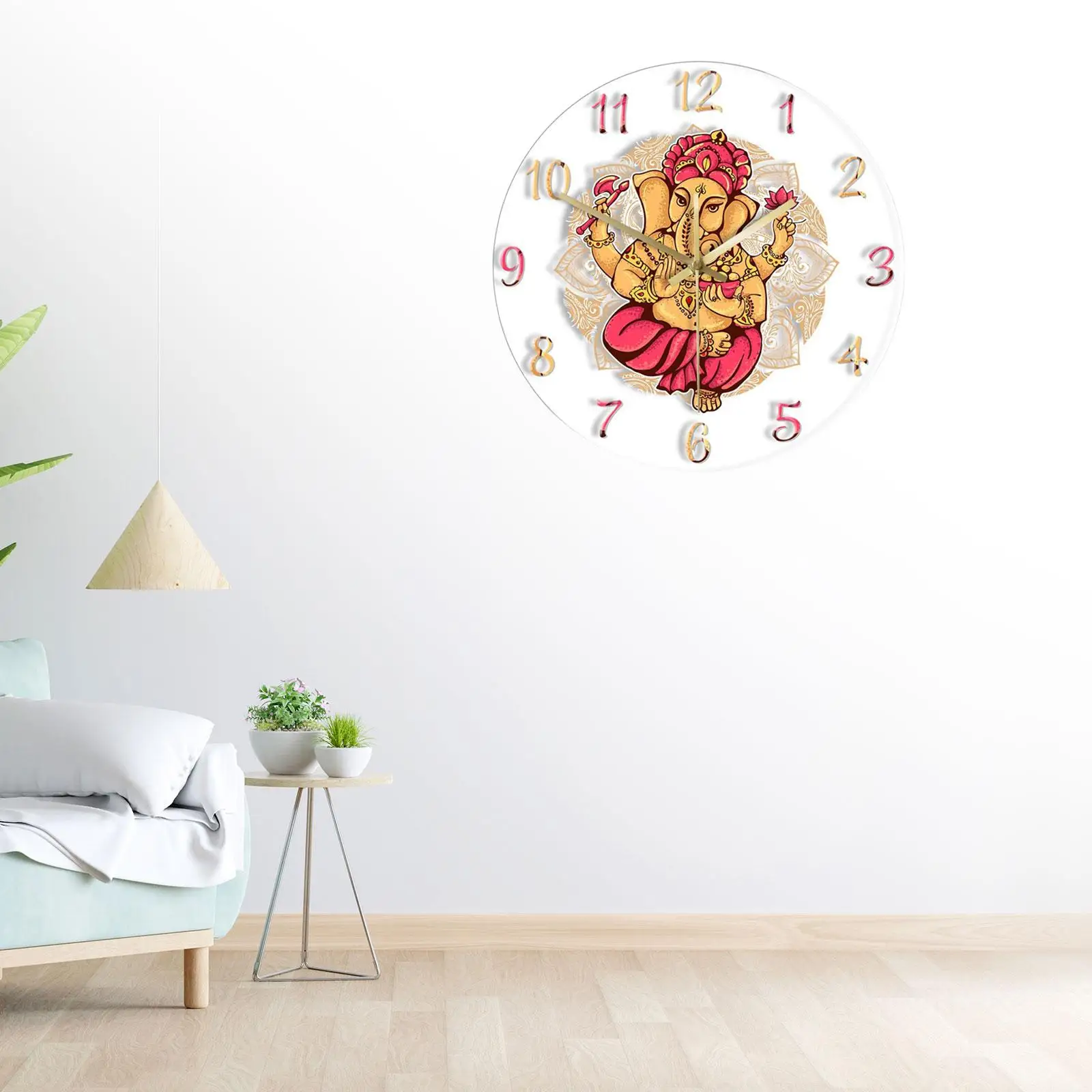 Elephant God Wall Clock Decorative Clock Retro Design Birthday Gift 11.81