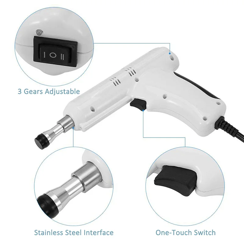 Электрический массажный пистолет для позвоночника, микротоковый импульсный инструмент для коррекции шейного массажа, ручной активатор спины с четырьмя зондами
