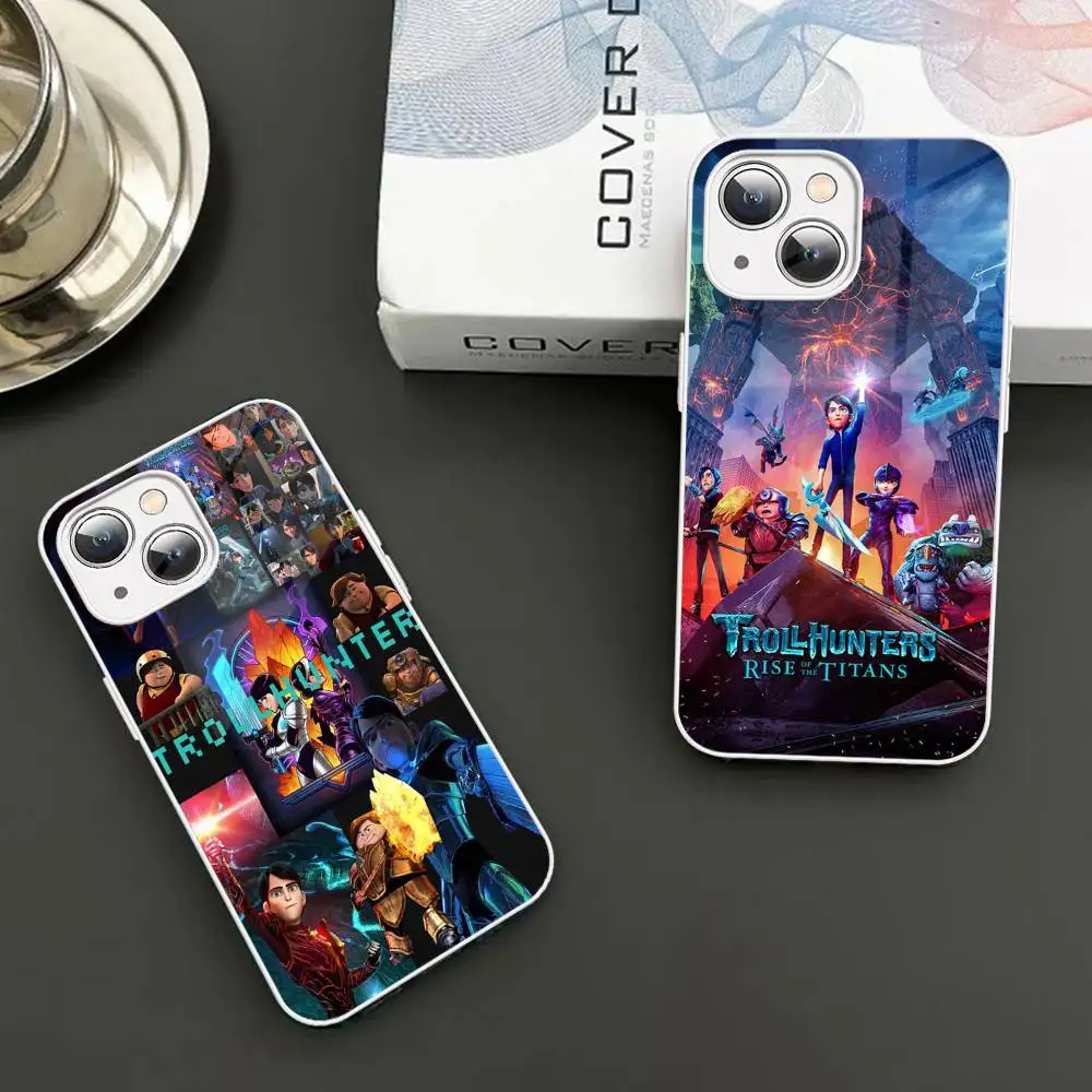 Защитное стекло TV Anime T-Trollhunters для Iphone 14 13 12 11 Pro Mini XS MAX 14Plus X XS XR Fundas