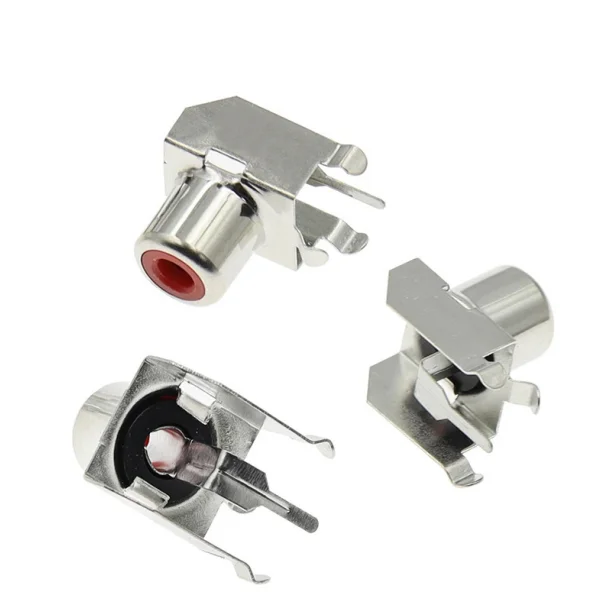 5PCS White/Yellow/Red RCA AV With The Core Socket Hole Seat 2 pin PCB Soldering Audio Video Jack Lotus Seat AV1-8.4-3