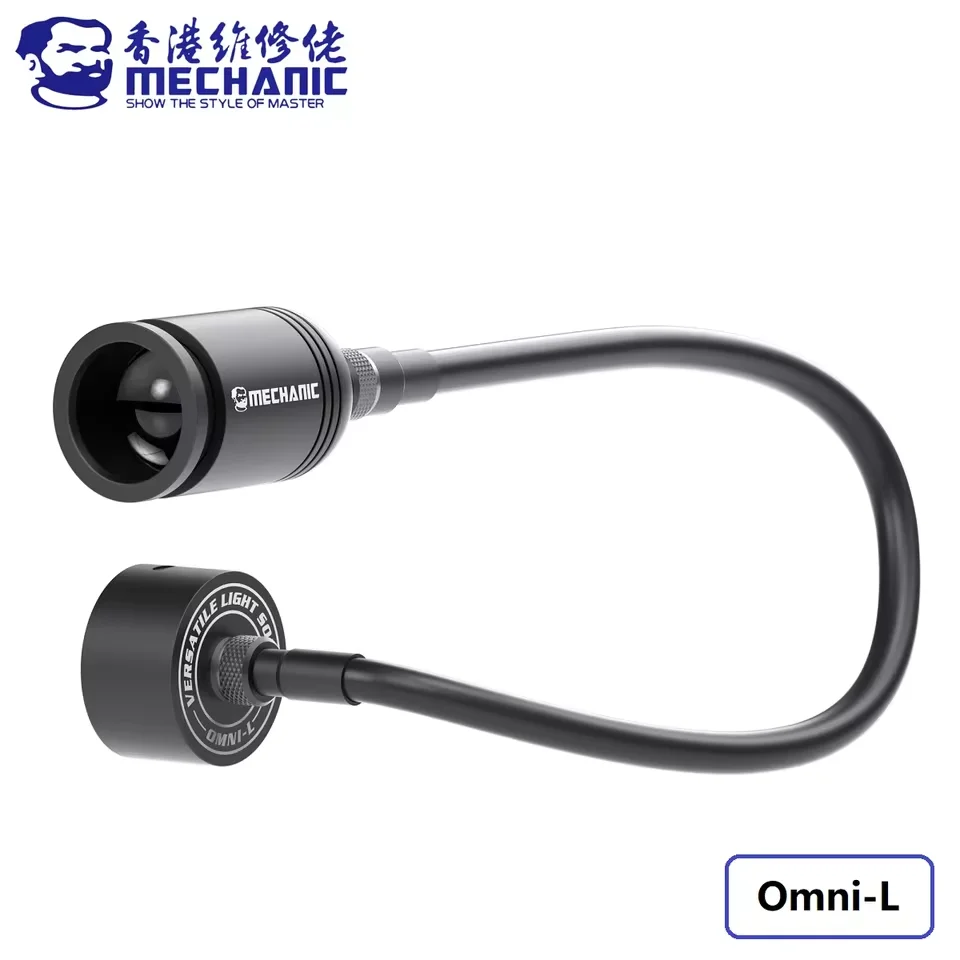 MECHANIC Omni-L 5W Microscope LED Ring Light 360 Degree Flexible Gooseneck Magnetic Base For Microscope PCB Board Repair