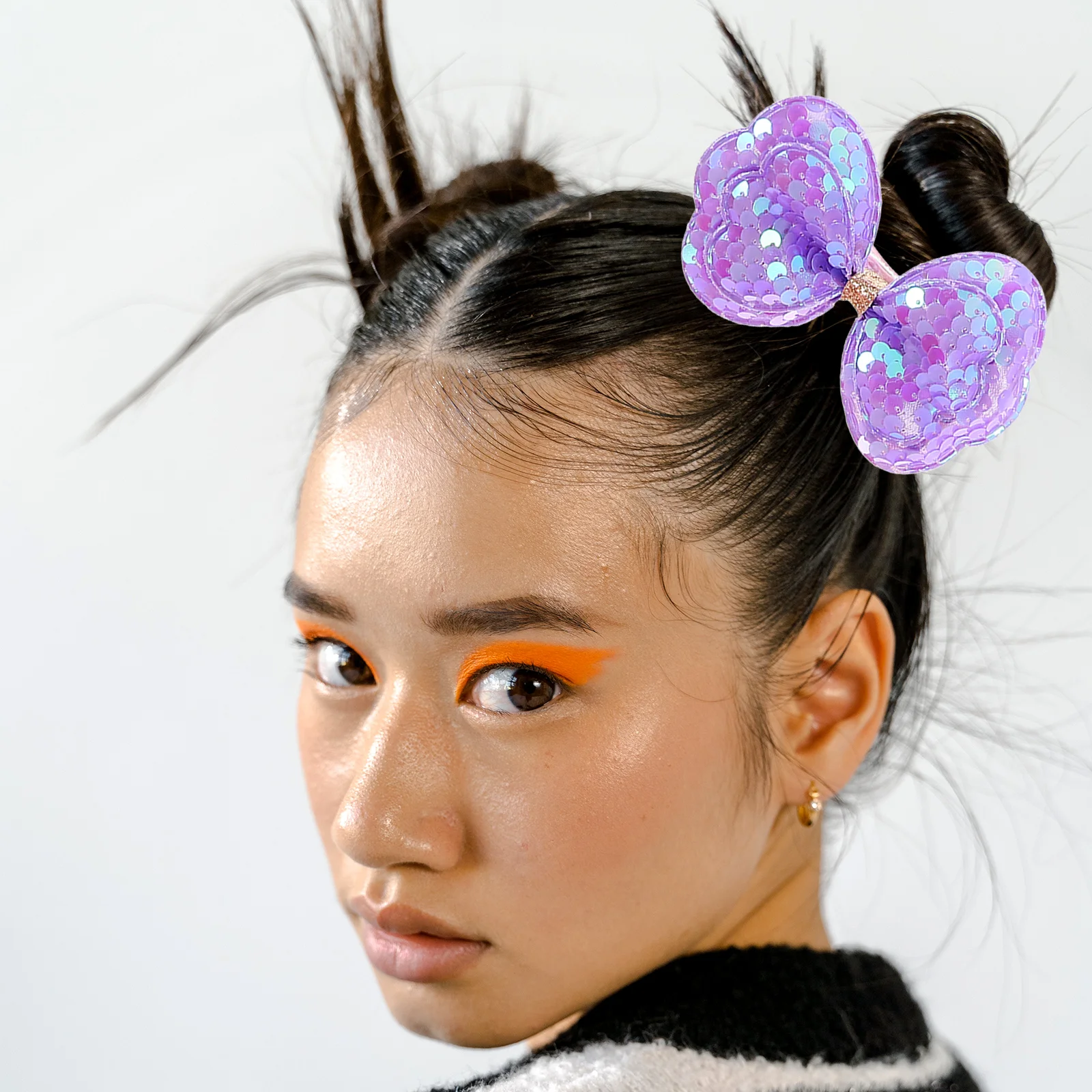 

6 Pcs Sequin Hair Clip Bows Cute Little Girl Fabric Hair Accessories for Party Performance Birthday Safe Comfortable