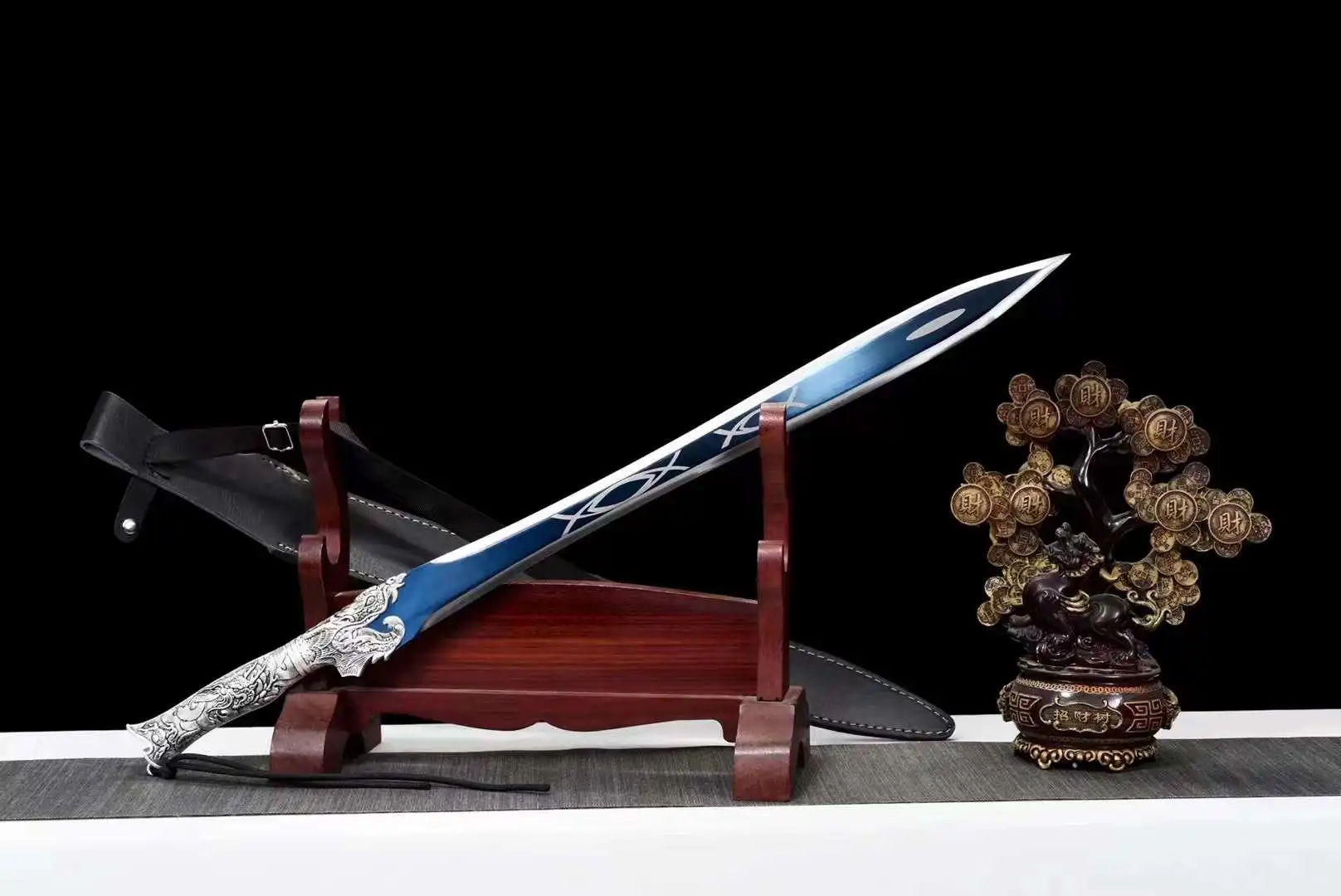 Strong Waves Battle Sword, Handmade Multi Refined High Manganese Steel Blade, Full Tang, Real Chinese Kungfu Weapon, Unsharp