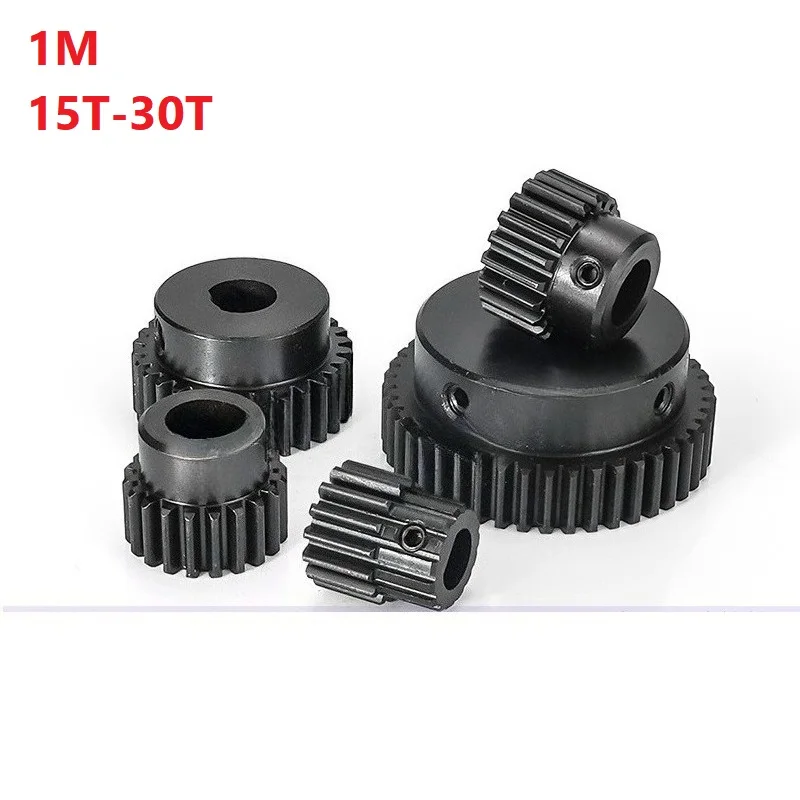 

15T-30T 1M D Hole Spur Gear With Step 1 Mod 15/16/17/18/19/20/25/30 Teeth 45# Steel Metal Motor Gear Bore 5x4.5-10x9.5mm