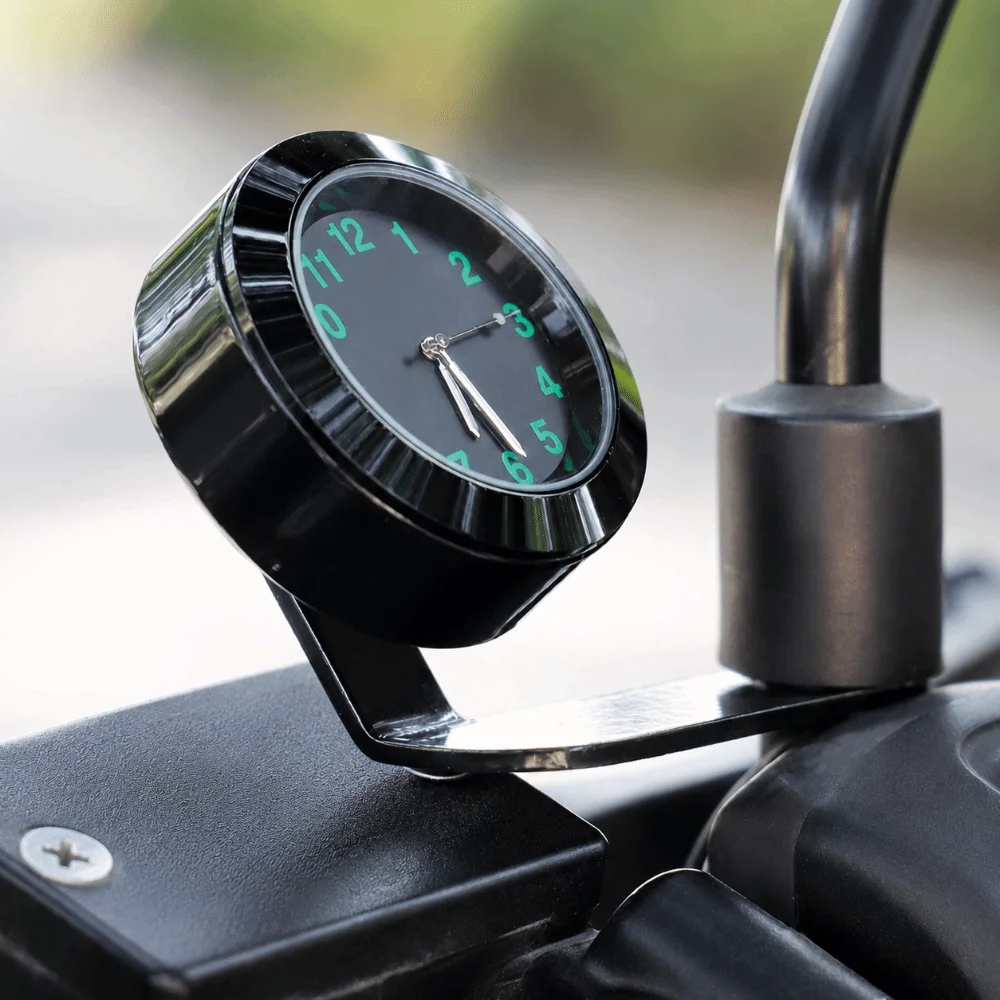 Aluminum Motorcycle Clock Luminous Dial Rearview Mirror Mount Universal Bicycle Clock Time Display Waterproof Moto Clock