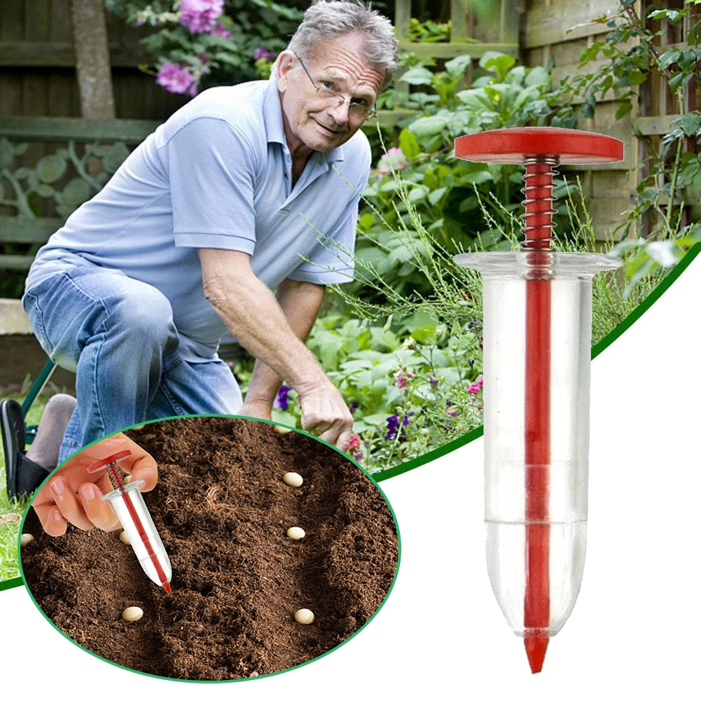 Syringe Seeder Mini Sowing Seed Dispenser Manual Sower Seed Spreader Handheld Seed Planter Garden Seeding Dispenser for Garden