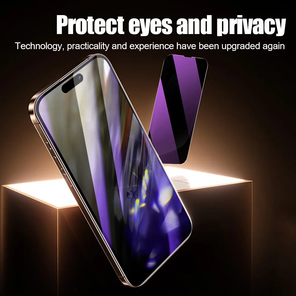 2 Stuks Blauw Licht Privacy Beschermende Film Voor iPhone 17 Pro Max Telefoon Screen Protector 16 15 14 Gehard Glas Smartphone 13 12 11