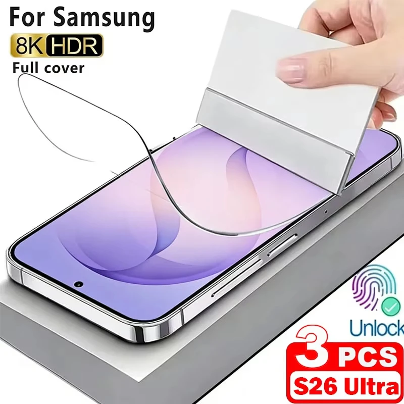 

1-3Pcs Hydrogel Films For Samsung Galaxy S26 Ultra S25 S24 S23 S22 S21 S20 FE Plus S26Plus Soft TPU Screen Protectors Not Glass
