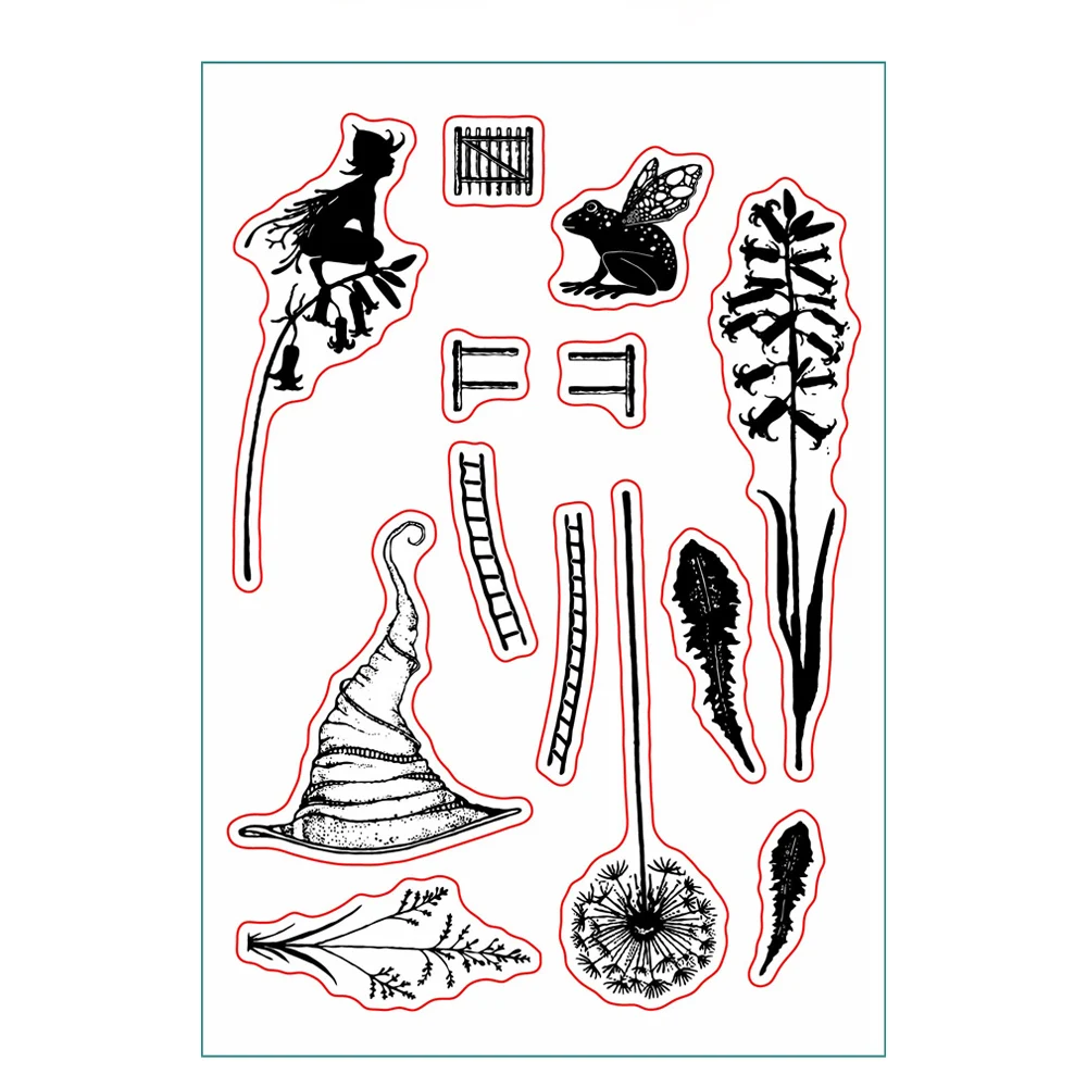 Hats and Plants 2025 Rubber Clear Stamps for DIY Craft Making Greeting Card Scrapbooking Photo Album Decor Sheets Seal Stamp