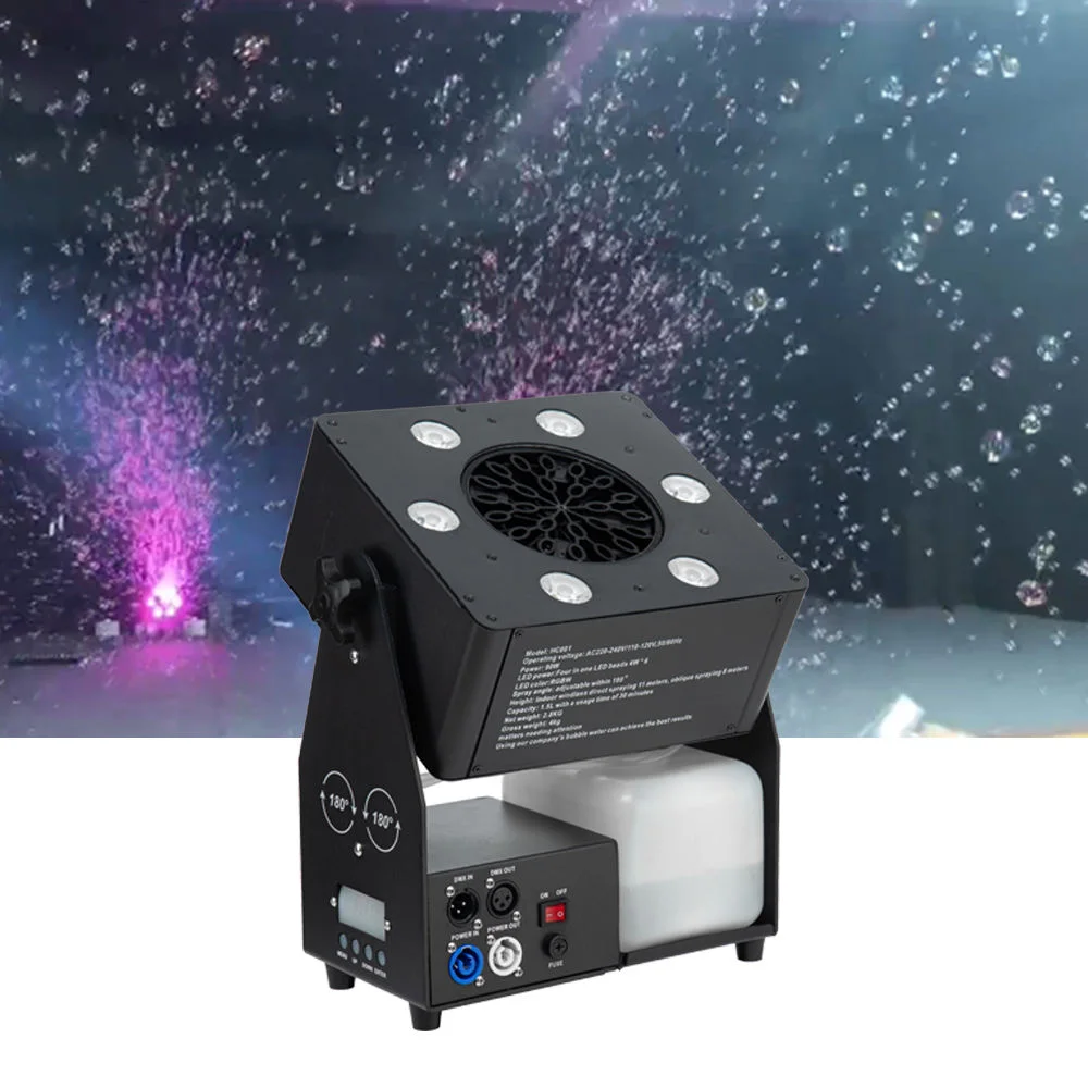 Tragbare Seifenblasenmaschine aus Polen, RGBW DMX LED Seifenblasenmaschine, Spezialeffekte für Outdoor- und Indoor-Hochzeitsfeiern, DJ-Bühnendesign