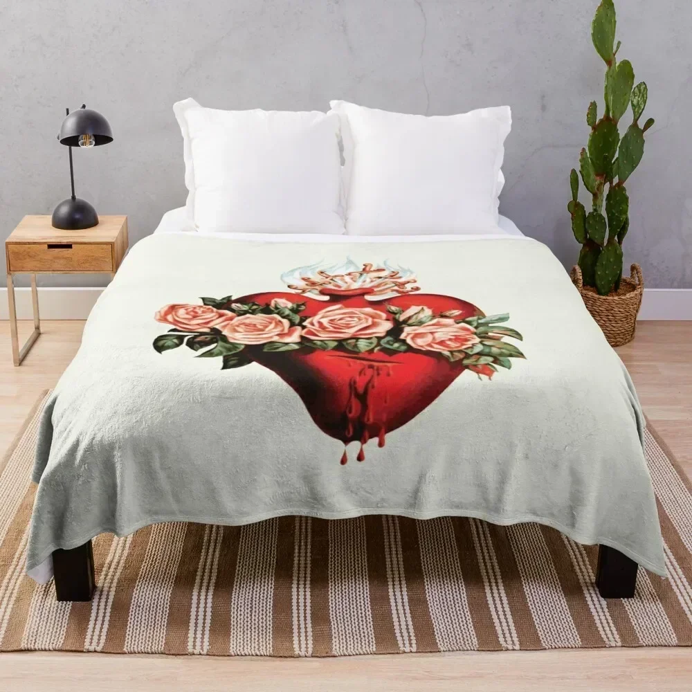 

Immaculate Heart of Mary Vintage Throw Blanket Lightweight Warm Blanket for Travel Camping
