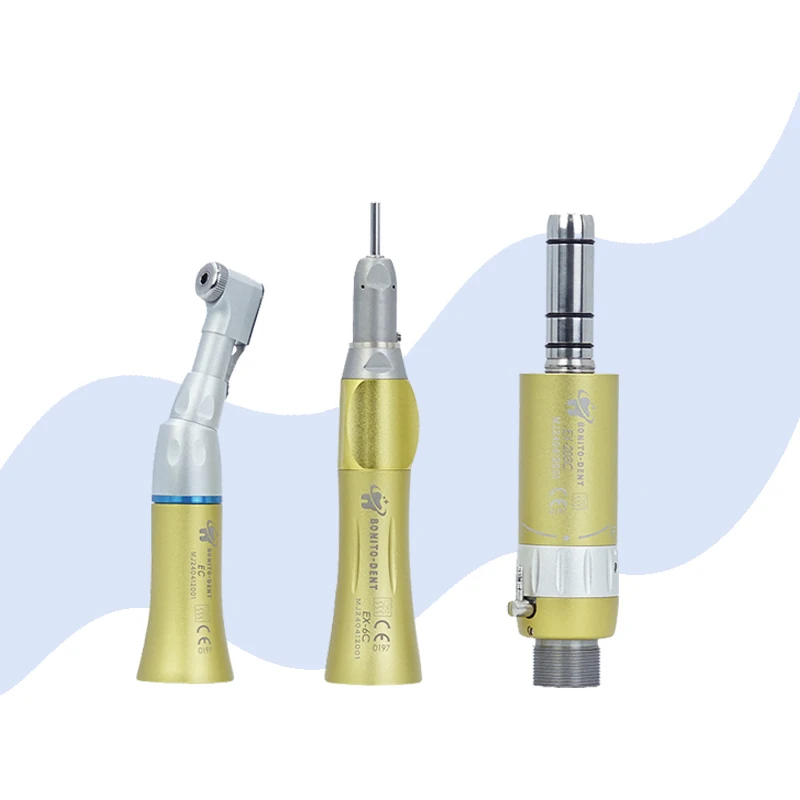 

Wholesale price Den tal Product Den tal Air Turbine Motor Handpiece Gold Color Low Speed Inner Water Spray Dentist Handpiece Set