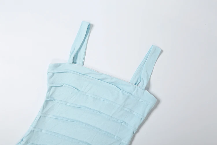 Weird Puss Kleid mit quadratischem Kragen für Damen, mit Ziernähten, ärmellos, einfarbig, sexy, elegant, süßer Stil, schmal geschnitten, für Sommerpartys, Mini-Bodycon – Detail 9
