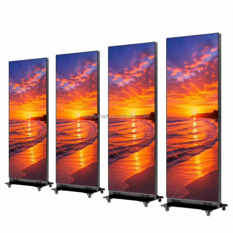 for LED Movable Video Wall P1.53 P1.86 P2.5 Indoor Outdoor Portable Digital Totem High Resolution Advertising Display