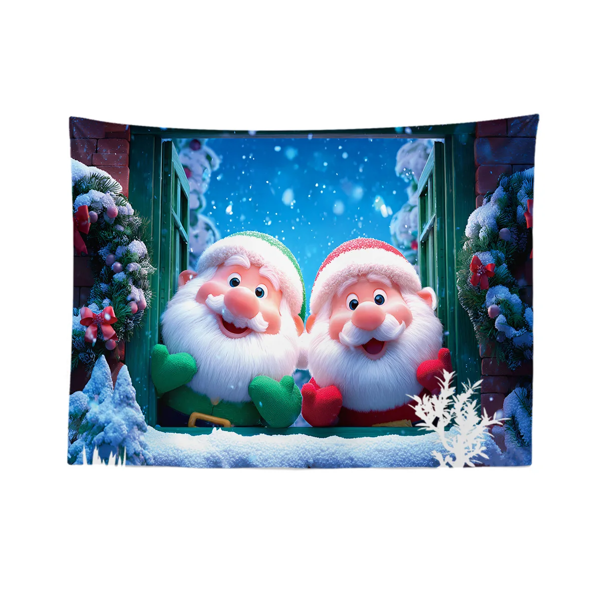 1 Pc Santa Claus Printed 90g Tapestry Home Decoration Holiday Wall Background Fabric Multiple Sizes Machine Washable
