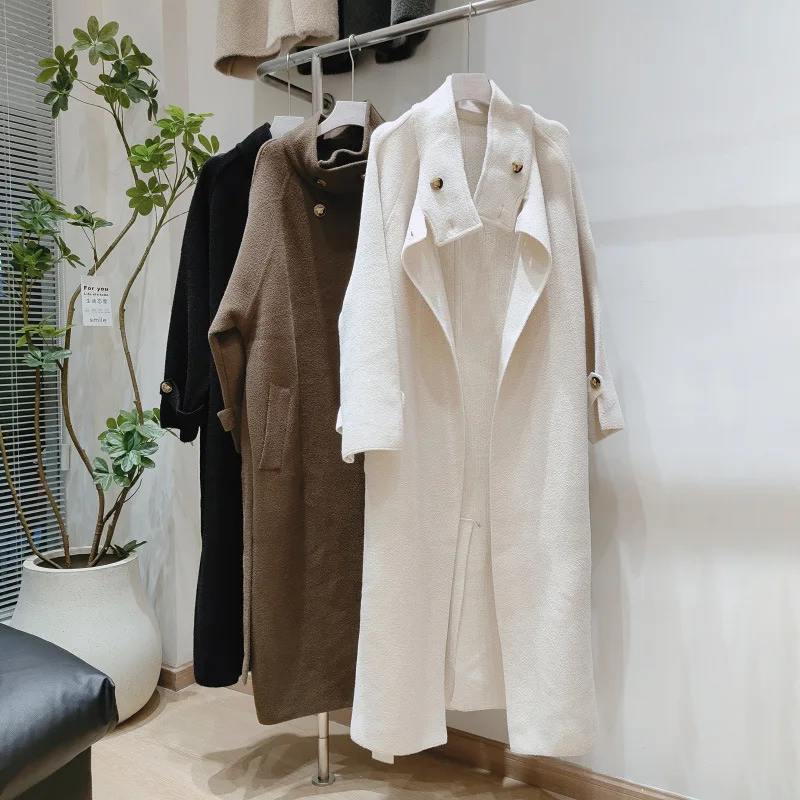 

SuperAen Double-breasted Double-sided Wool Coat for Women's Autumn and Winter 2025 New Korean Style Oversize Coats