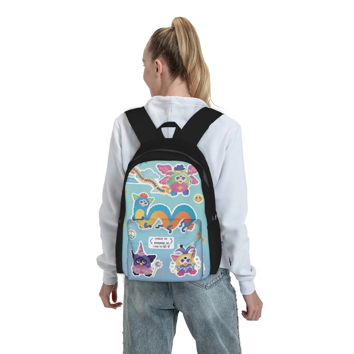 

Nightmare Furby Cartoon Backpack Student BookBag Kids School Bag Laptop Shoulder Bags for Men Women
