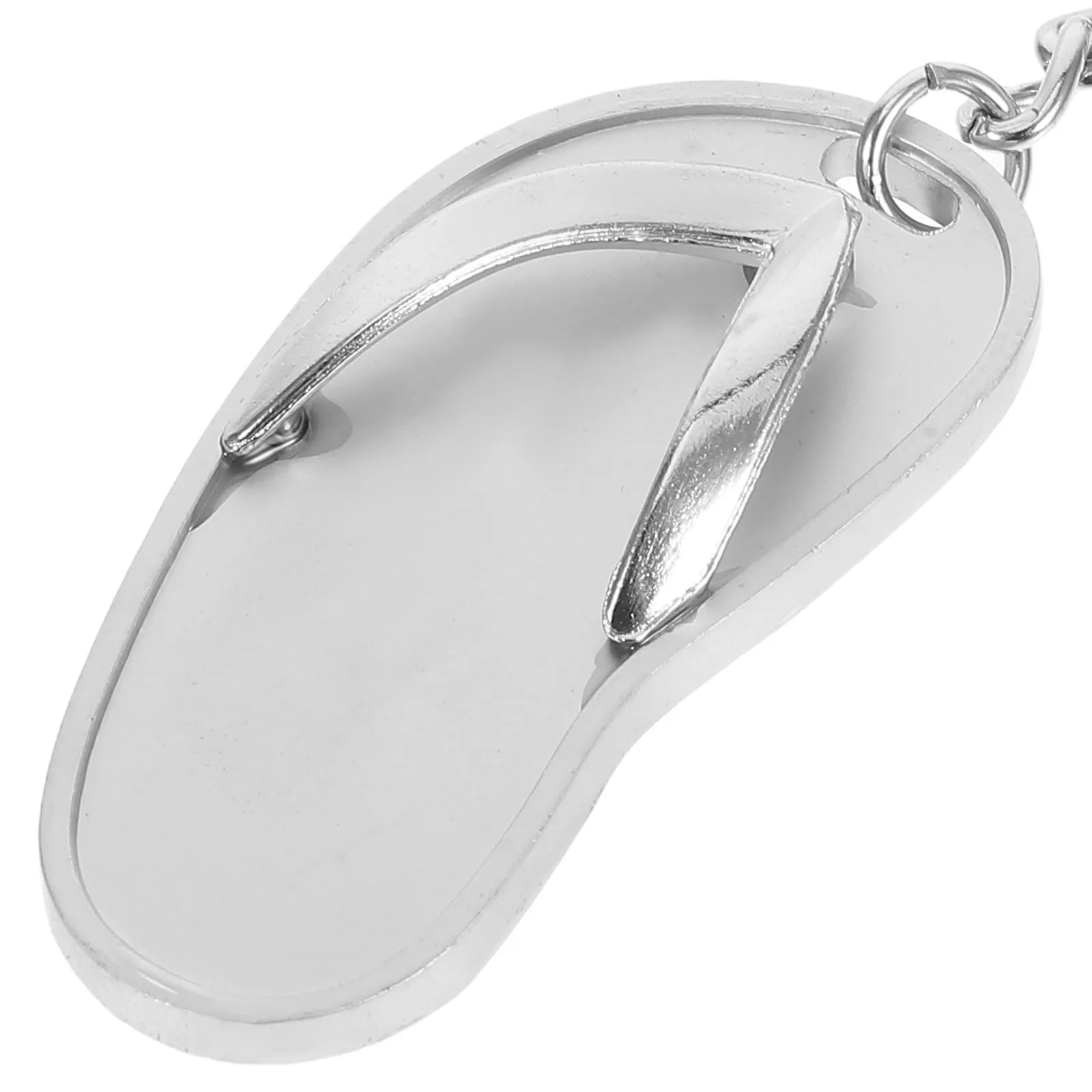 2Pcs Stainless Steel Slipper Keychain Cute Shoe Pendant for Keys Bag Backpack Phone Decor DIY Hanging Ornament Gift