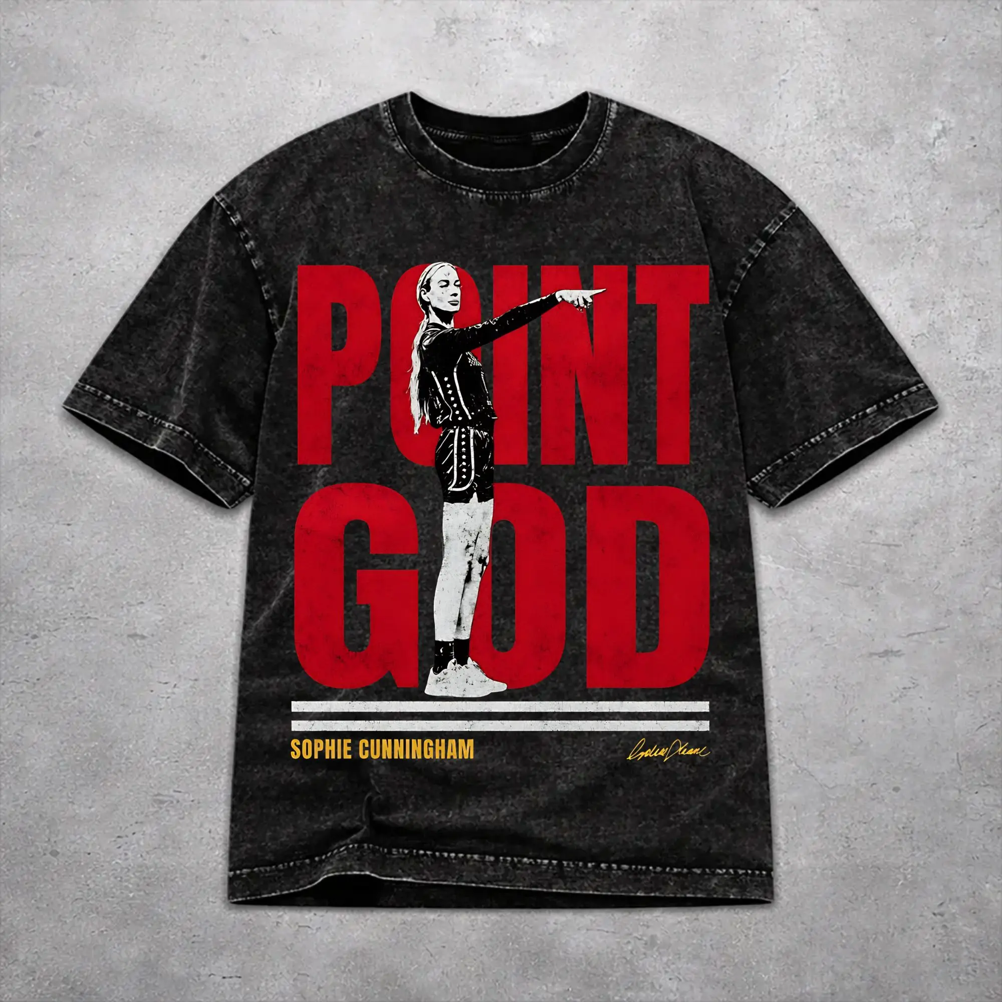 Oversize Sophie Cunningham Point Outfit T Shirt for Men Women  Washed Style Tee Shirt Clothes