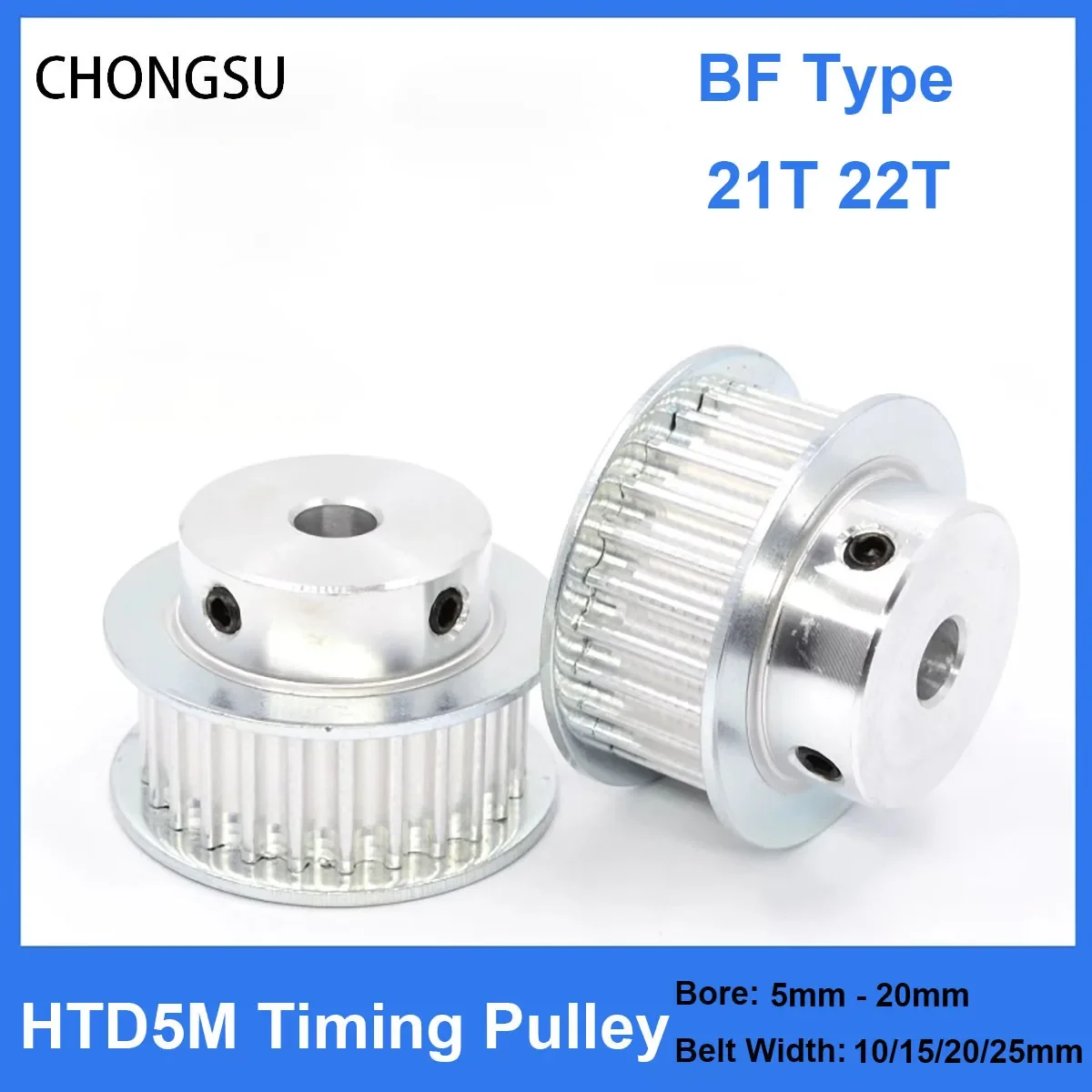 

1Pcs HTD 5M Timing Pulley 21Teeth 22Teeth Bore 5mm-20mm For Width 10/15/20/25mm HTD5M Synchronous Belt 3D Printer Parts