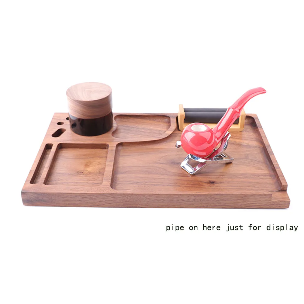 Multifunctional Wake Up Wooden Tray, Tobacco Pipe Decoration,  Tea Table Decoration,  Natural Wood Smoke Cigarette Rolling Tray