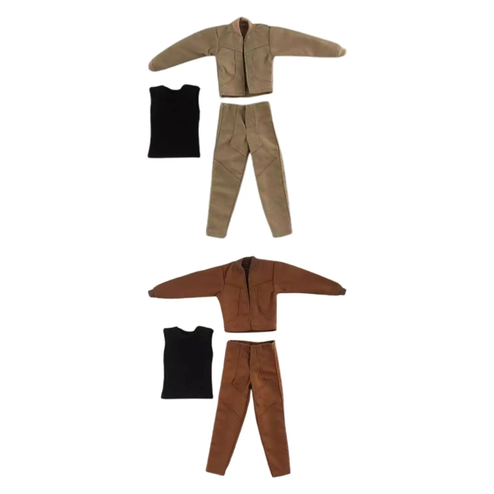 1/12 Action Figure Clothes 3 Pieces Set Fashion Jacket Vest Pants Figure Accessories for 6