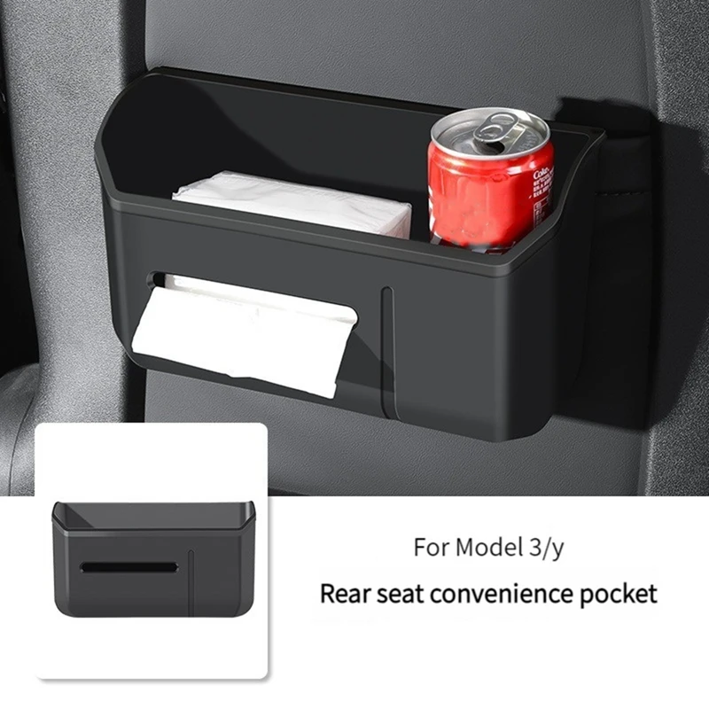 Seat Tissue Box Clutter Storage Car Trash Can For Tesla Model Y Model 3 2022 2023